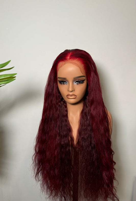 Wig- Burgundy Beach Wave