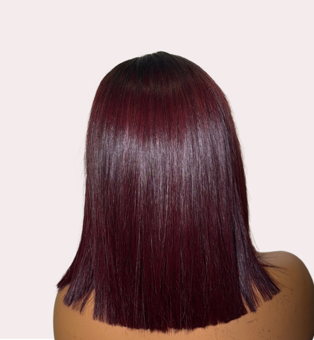 Power Blunt Wig-Burgundy